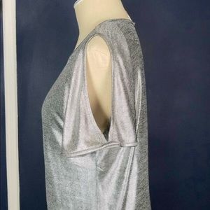 MICHAEL Michael Kors Silver Cold-Shoulder Top